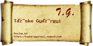 Tüske Györgyi névjegykártya