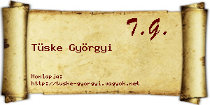 Tüske Györgyi névjegykártya